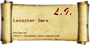 Leiszter Imre névjegykártya